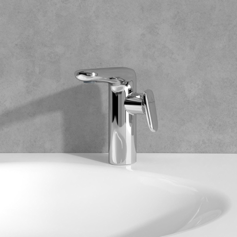 Villeroy & Boch Antao 1 greeps wastafelkraan - 173mm - met push open afvoergarnituur - hoogglans chroom SW974147