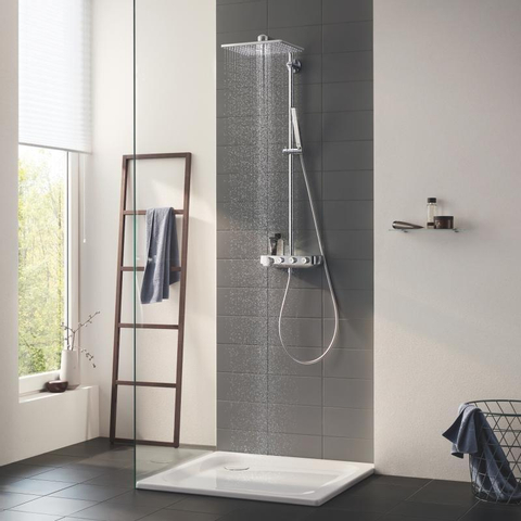 Grohe Euphoria SmartControl ensemble de douche pluie apparent – douche de tête carrée 31 cm – douchette bâton – avec inverseur – chrome SW209453