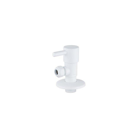 Fortifura Calvi Robinet d'arrêt d'angle avec flexible - flexible 30 cm - 1/2x3/8 - blanc mat SW1382534