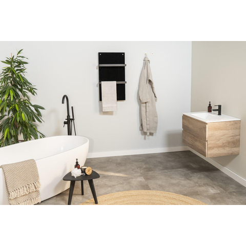 Eurom Sani 400 Comfort Panneau infrarouge salle de bains 83.5x48.1cm Wifi 400watt Verre Noir SW481879