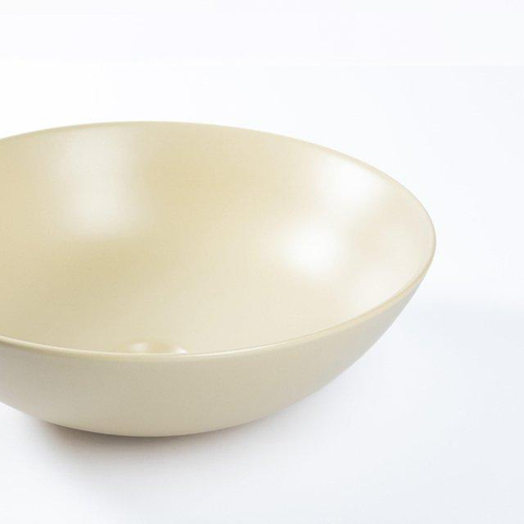 QeramiQ Dely Vasque - 40x40x13.5cm - ronde - céramique - beige SW1102407