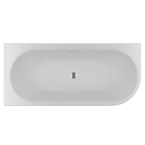 Riho Desire baignoire d'angle - 184x84cm - Installation d'angle gauche - avec plinthe LED - avec remplisseur de baignoire chromé - Acrylique blanc brillant SW412204