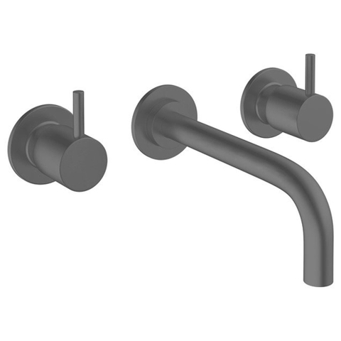 Crosswater MPRO Wastafelkraan inbouw - uitloop 19cm - met inbouwdeel - slate gunmetal (antraciet) SW928236