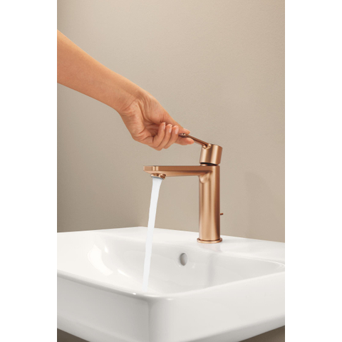 GROHE Lineare New wastafelkraan - s-size - met waste - geborsteld warm sunset (koper) SW1477558
