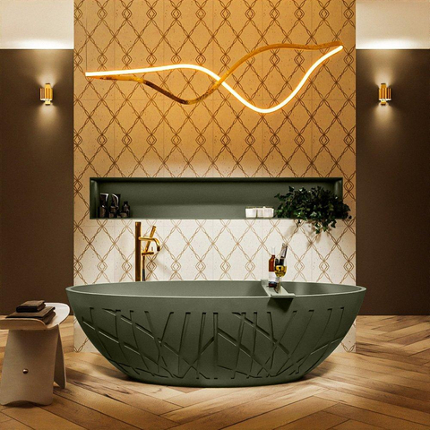 MONDIAZ HOLM Baignoire îlot - 180x85cm - Armée SW491474