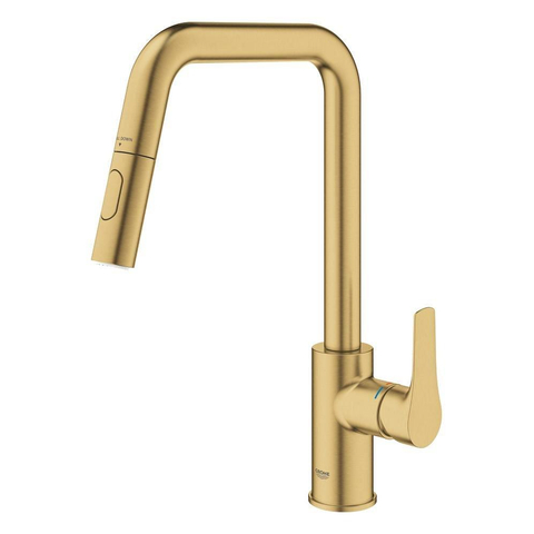 GROHE Eurosmart keukenkraan uittrekbaar - geborsteld cool sunrise (goud) SW1477506