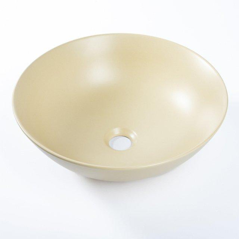 QeramiQ Dely Vasque - 40x40x13.5cm - ronde - céramique - beige SW1102407