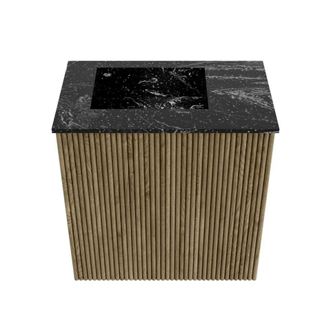 Mondiaz JOYA-DLUX 40cm toiletmeubel - kleur Dusk - Wastafel FAYE positie Links Zonder kraangat kleur Lava. SW1423221
