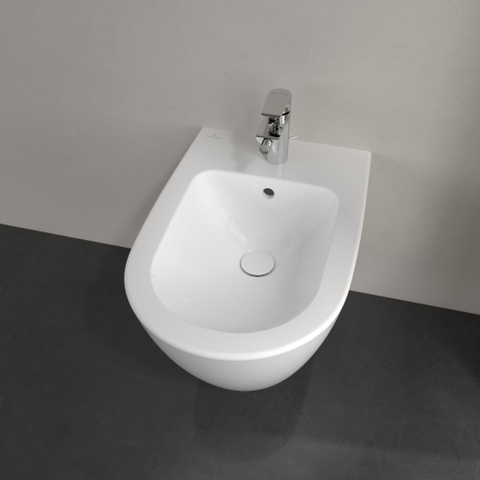 Villeroy & Boch Subway 2.0 wandbidet - 56.5x37.5x28cm - met overloop - White Alpine (glans wit) 0124040