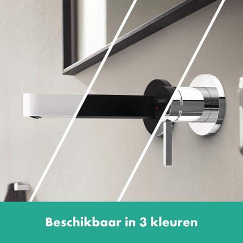 Hansgrohe Finoris 1 greeps wastafelkraan - inbouw - voorsprong 168 mm - met afvoerplug - mat wit SW651182