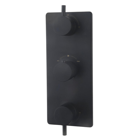 Wiesbaden Caral élément de finition thermostatique encastré 3 voies mat noir SW276856
