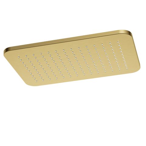 Hotbath Gal Hoofddouche Rechthoek - 27 x - 40 cm - PVD - geborsteld messing (goud) SW656188