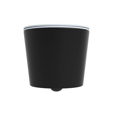 Mondiaz LAVIE hangtoilet – spoelrandloos – 36 x 53 cm – met softclose zitting – Urban (zwart), zitting Clay (lichtblauw/grijs) SW1208785