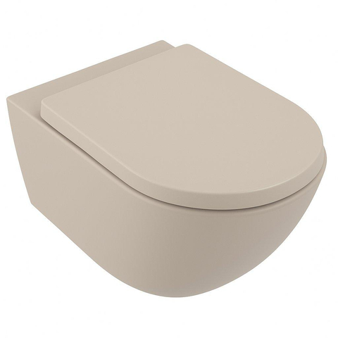 Villeroy & Boch Subway 3.0 Pack de WC suspendu - 56cm - sans bride de rinçage - fond profond - TwistFlush - abattant softclose et quickrelease - CeramicPlus - almond (beige) SW1417775