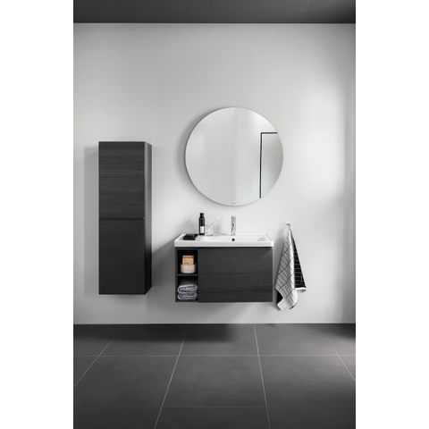 Duravit D-neo Wastafel - met waskom rechts - met kraangat - met overloop - 80x48cm - met wondergliss - wit SW640466