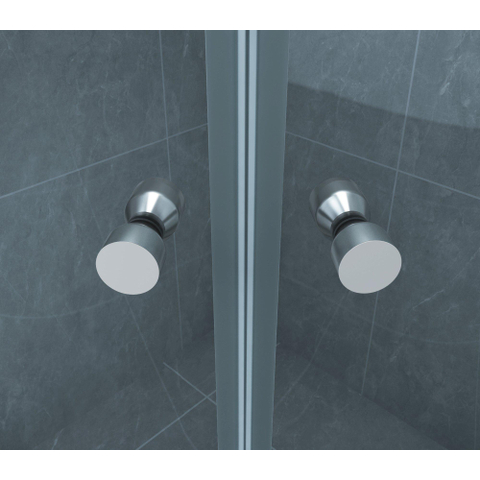 Xellanz Eco douchecabine - kwartronde cabine met twee schuifdeuren nano helder glas/chroom SW536670