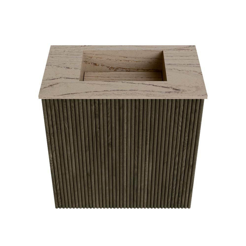 Mondiaz JOYA-DLUX 40cm toiletmeubel - kleur Shadow - Wastafel FAYE positie Midden Zonder kraangat kleur Arena. SW1424800