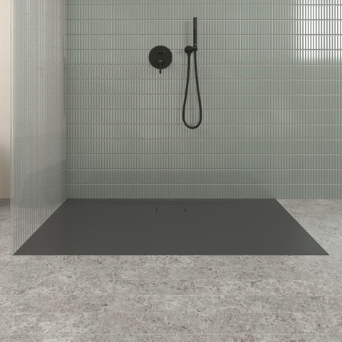 Villeroy & Boch Ecora douchebak - 140x80x3.5cm - afvoer lange zijde - anthracite (antraciet) SW1558949