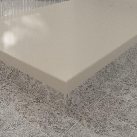 Villeroy & Boch Ecora douchebak - 170x90x4.5cm - afvoer korte zijde - almond (beige) SW1558956