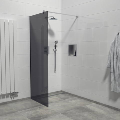 Marenza Bellini Douche à l'italienne - 80x200cm - verre fumé - chrome SW238184