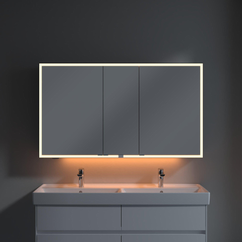 Villeroy & Boch My View Now My view spiegelkast - 130x75cm - 3 deuren - 2 contactdoos LED - zilver SW641566