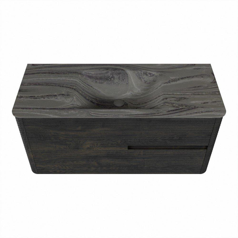 Mondiaz CIRO-DLUX Badkamermeubelset - 110x45x50cm - Solid surface wastafel Sombra - 1 wasbak Midden - zonder kraangaten - 2 lades - Shadow SW1532757