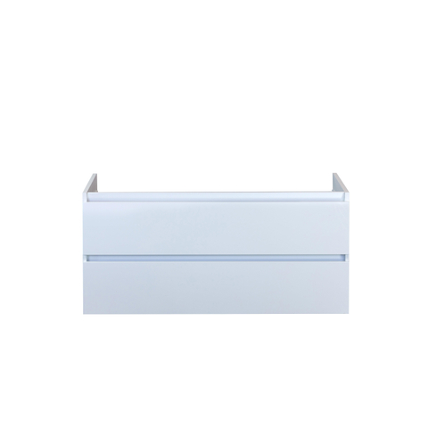 H&R Badmeubelen Infinity Wastafelonderkast - 120x44.8x55cm - 2 lades - greeploos - enkele sifonuitsparing wit hoogglans SW462495