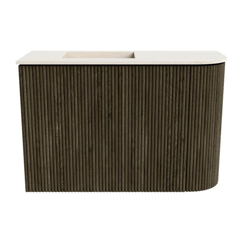 Mondiaz JOYA-DLUX 61.6cm toiletmeubel - ronding rechts kleur Shadow - Wastafel FAYE positie Links 1 kraangat kleur Meli. SW1424898