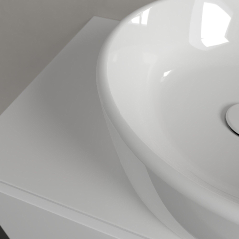 Villeroy & Boch Architectura vasque à poser 45x45x15.5cm - Ronde avec trop-plein Blanc Alpin brillant Céramique SW762317