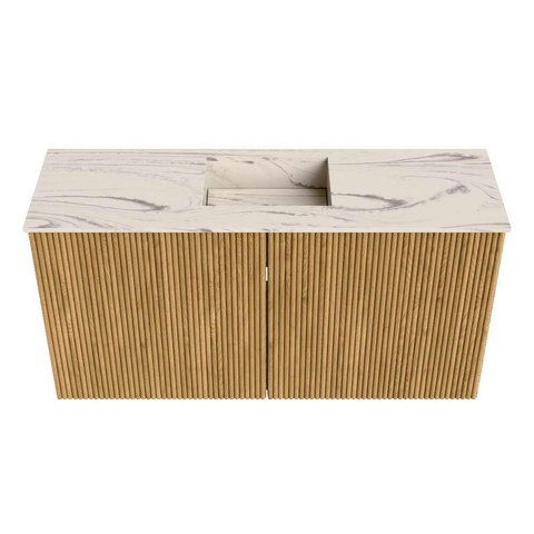 Mondiaz JOYA-DLUX 80cm toiletmeubel - kleur Oak - Wastafel FAYE positie Midden 1 kraangat kleur Nata. SW1424002