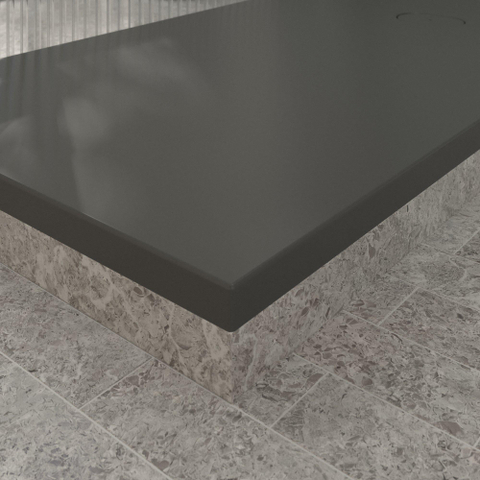 Villeroy & Boch Ecora douchebak - 180x90x4.5cm - afvoer korte zijde - anthracite (antraciet) SW1558945