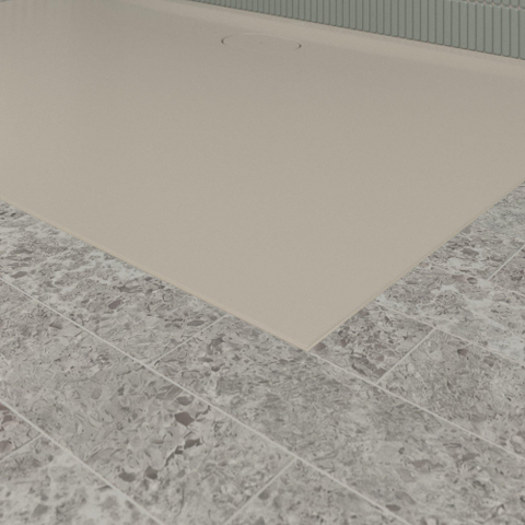 Villeroy & Boch Ecora douchebak - 150x100x3.5cm - afvoer lange zijde - almond (beige) SW1558910