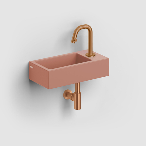 Clou Flush 3 lave-mains 36x18cm avec trou de robinet à droite céramique rose mat SW795717