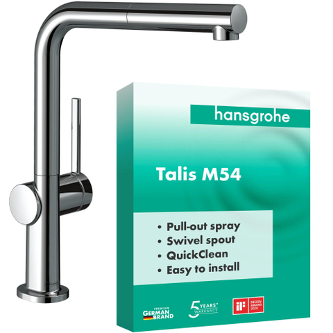 Hansgrohe Talis m54 - 1 greeps keukenmkr - 270 met uittrekbare uitloop - hoogglans chroom SW528912