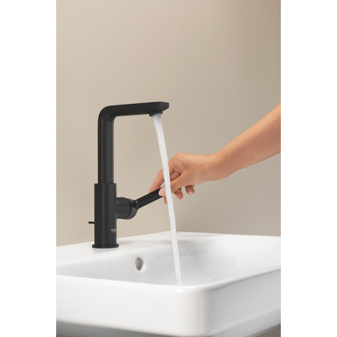 GROHE Lineare New wastafelkraan - l-size - met waste - mat zwart SW1477567