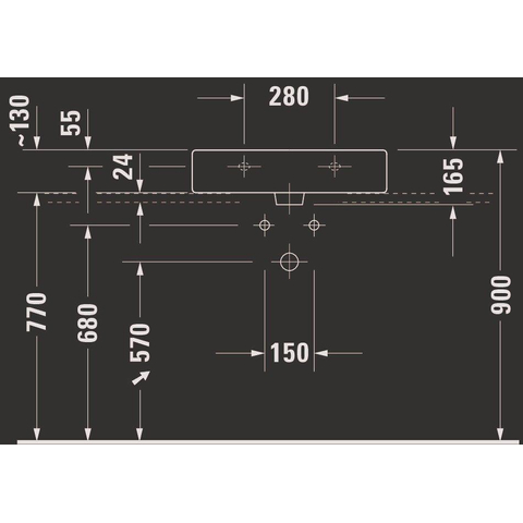 Duravit Vero Wastafel - 60x47cm - met 1 kraangat - met overloop - wit 0290091