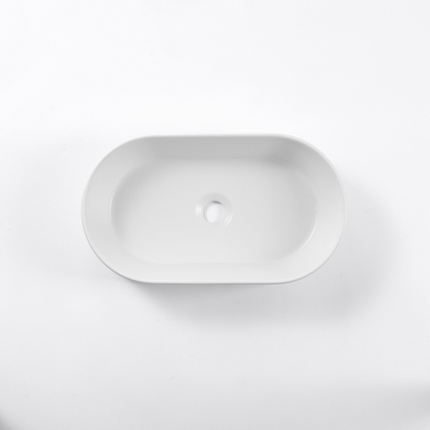 QeramiQ Dely Vasque à poser - 52x30x11.5cm - ovale - céramique - blanc brillant SW1448793