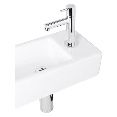 Differnz Helios fonteinset – 37.5x18.5x9.5 cm – keramiek wit – kraangat rechts – rechte chromen kraan SW21908