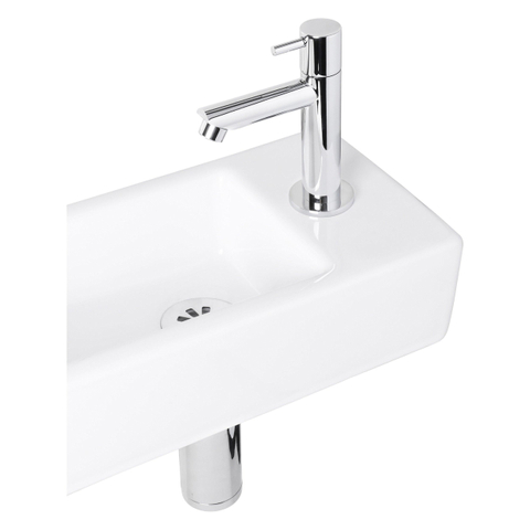 Differnz lave-mains 36x9x18cm 1 trou pour robinet à droite céramique Blanc SW21908