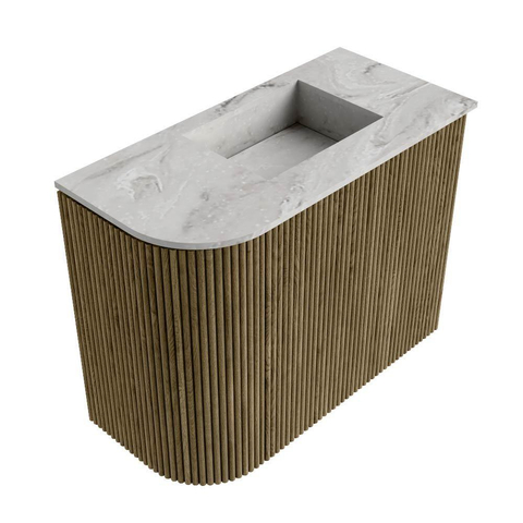 Mondiaz JOYA-DLUX 51.6cm toiletmeubel - ronding links kleur Dusk - Wastafel FAYE positie Rechts Zonder kraangat kleur Glace. SW1423164