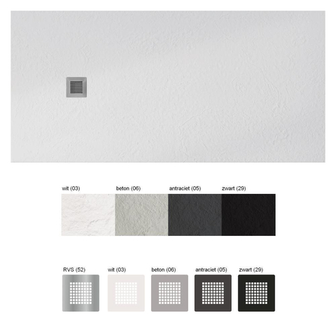 Xenz Soft receveur de douche - 120x90x3 - évacuation carrée inox - ruban d'étanchéité inclus - blanc mat SW1002442