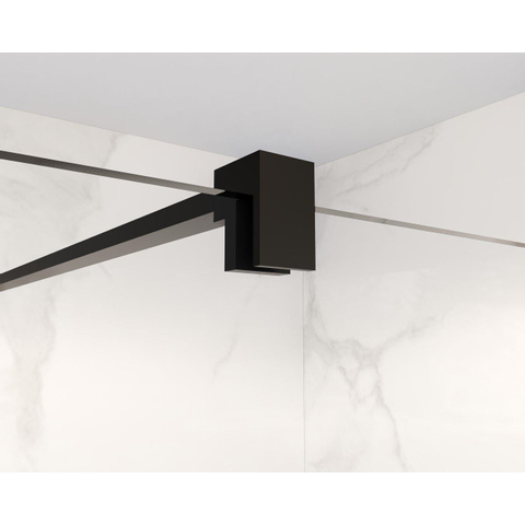 Fortifura Galeria Douche à l'italienne - 70x200cm - verre clair - Noir mat SW917229