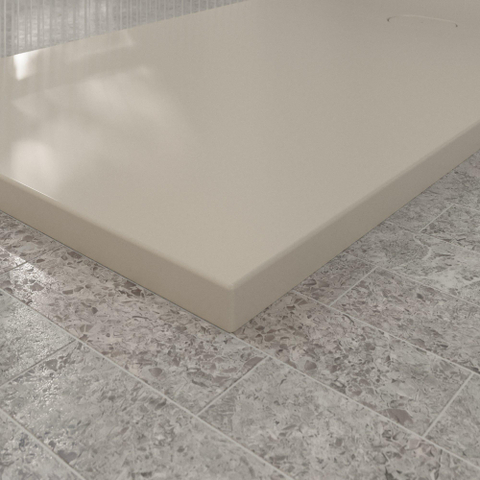 Villeroy & Boch Ecora douchebak - 170x90x4.5cm - afvoer korte zijde - almond (beige) SW1558956