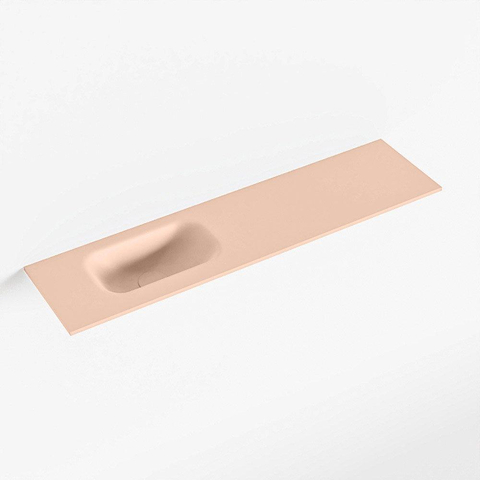 Mondiaz EDEN Lavabo compact - 90x23x0.9cm - bassin à gauche - sans trous de robinet - pour meuble WC - Solid surface - Rosee SW1025843