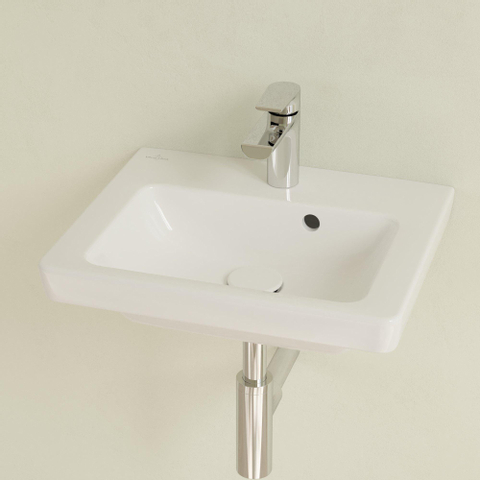 Villeroy & Boch Subway 2.0 fontein - 45x37cm - met kraangat - met overloop - White Alpine (glans wit) GA50180
