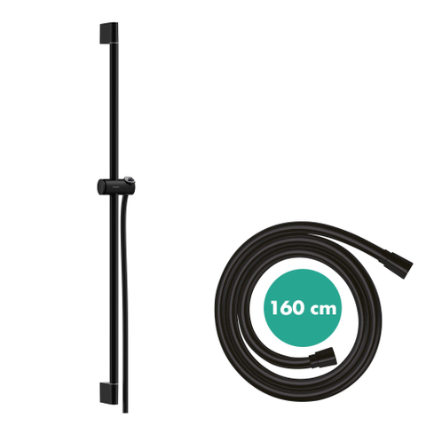 Hansgrohe Unica Douchestang - 90cm - isiflex - doucheslang - 160cm - mat zwart SW925803