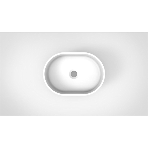 Arcqua Case waskom - 40x28cm - Ovaal - Cast marble Wit Mat SW767323