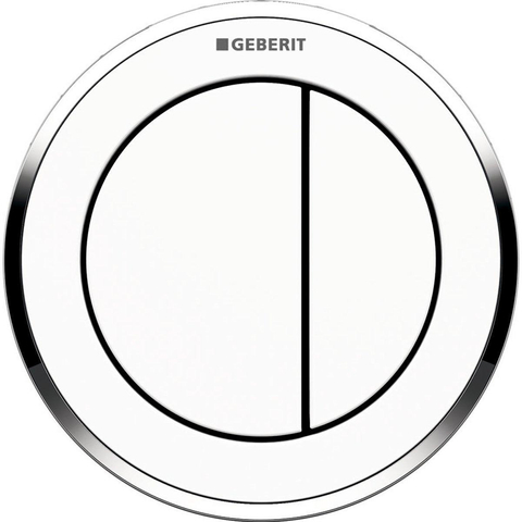 Geberit Type10 Plaque de commande pneumatique 2 boutons chrome blanc GA18004