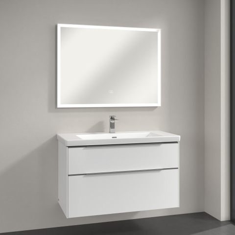 Villeroy & Boch Subway 3.0 spiegel - 100x75cm LED licht rondom - mat zilver SW641589
