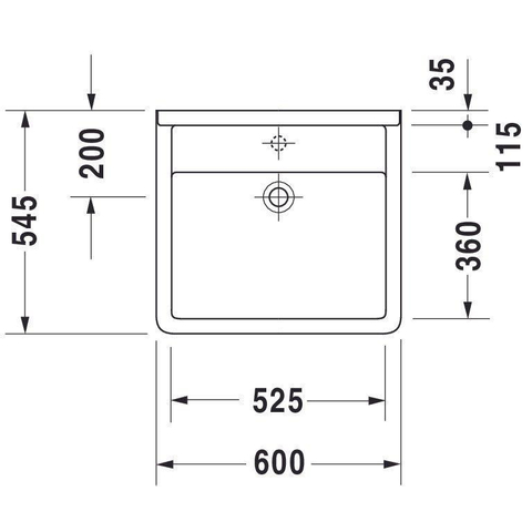 Duravit Starck 3 Wastafel - 60x54.5cm zo/kraangat - wit SW117177